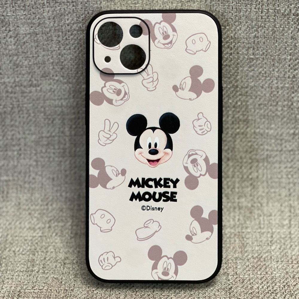 Mickey Mouse Leather Embossed Case in White Color
